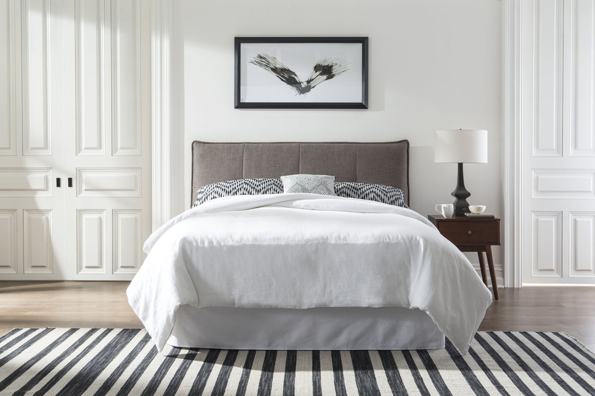Adona Upholstered Full Headboard in Dolphin Linen - Ornate Home