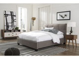 Adona Upholstered Full Platform Bed in Dolphin Linen - Ornate Home