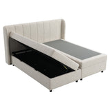 Adonia Beige Eastern King Bed W/Storage - Ornate Home