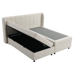Adonia Beige Eastern King Bed W/Storage - Ornate Home