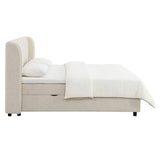 Adonia Beige Eastern King Bed W/Storage - Ornate Home