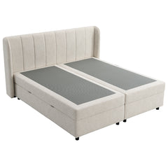 Adonia Beige Queen Bed w/Storage - Ornate Home