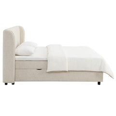 Adonia Beige Queen Bed w/Storage - Ornate Home
