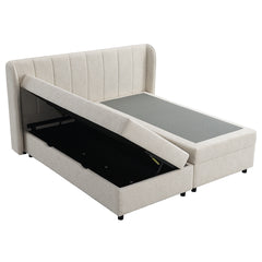 Adonia Beige Queen Bed w/Storage - Ornate Home
