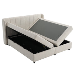 Adonia Beige Queen Bed w/Storage - Ornate Home