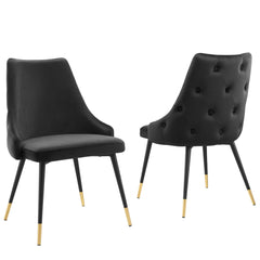Adorn Black Performance Velvet Dining Side Chair (Set of 2) - Ornate Home