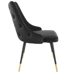 Adorn Black Performance Velvet Dining Side Chair (Set of 2) - Ornate Home