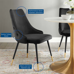 Adorn Black Tufted Performance Velvet Dining Side Chair - Ornate Home
