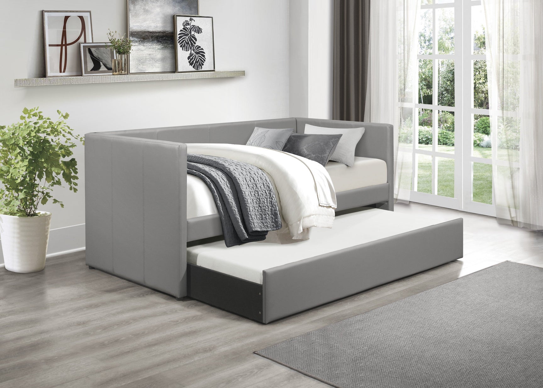 Adra Gray Daybed with Trundle - Ornate Home