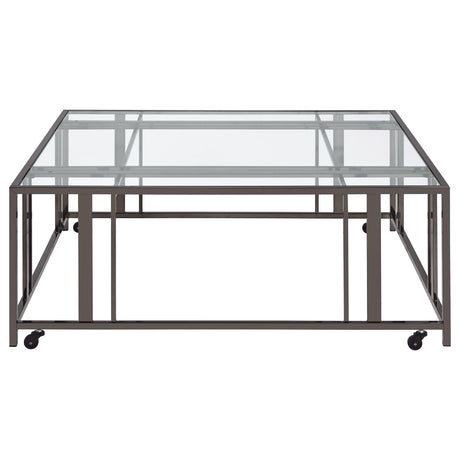 Adri Black Nickel Square Coffee Table - Ornate Home