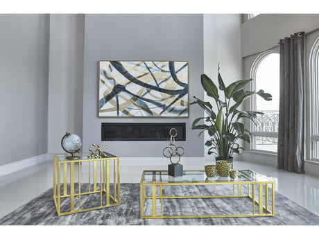 Adri Matte Brass 2-piece Coffee and End Table Set - Ornate Home