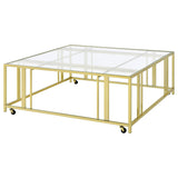 Adri Matte Brass Square Coffee Table - Ornate Home