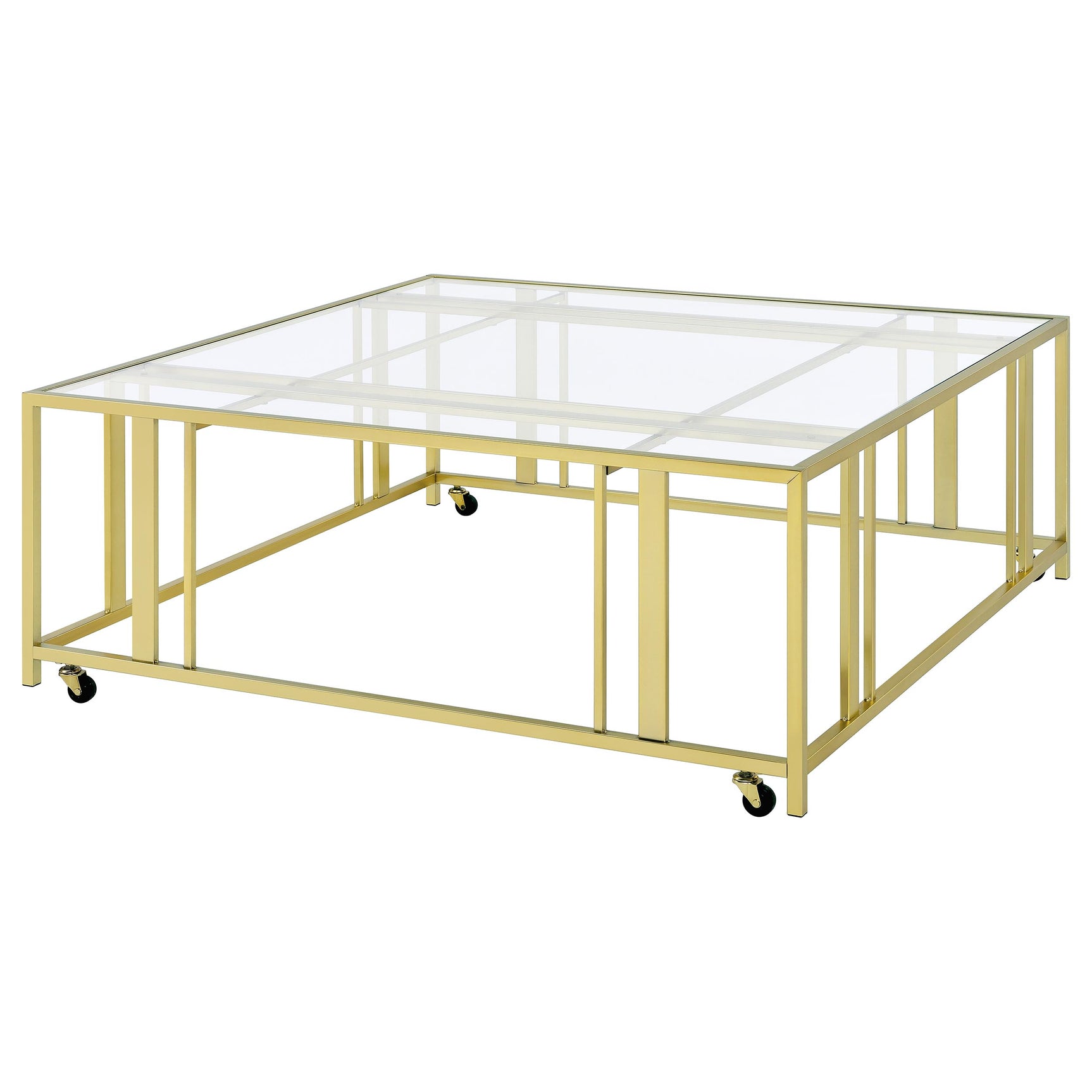 Adri Matte Brass Square Coffee Table - Ornate Home