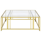 Adri Matte Brass Square Coffee Table - Ornate Home