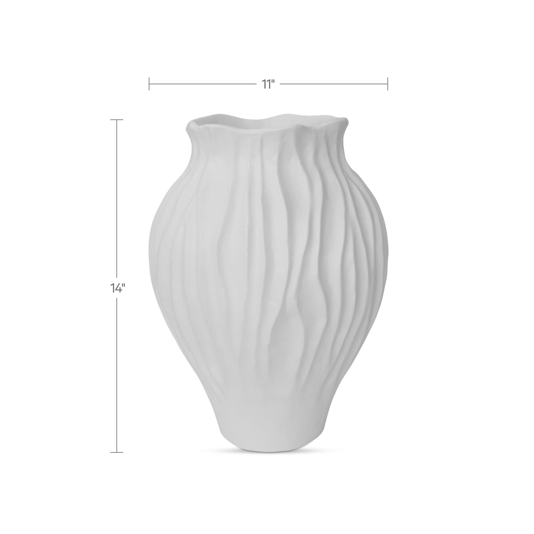 Adria White 14-in Vessel - Ornate Home