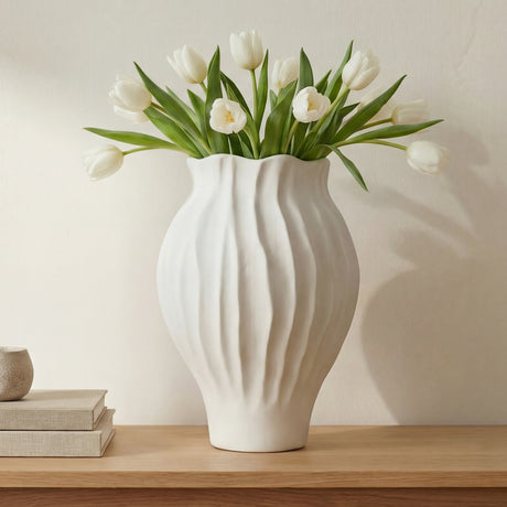 Adria White 18-in Vessel - Ornate Home