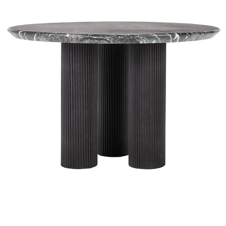 Adrian Black Outdoor Round Dining Table - Ornate Home