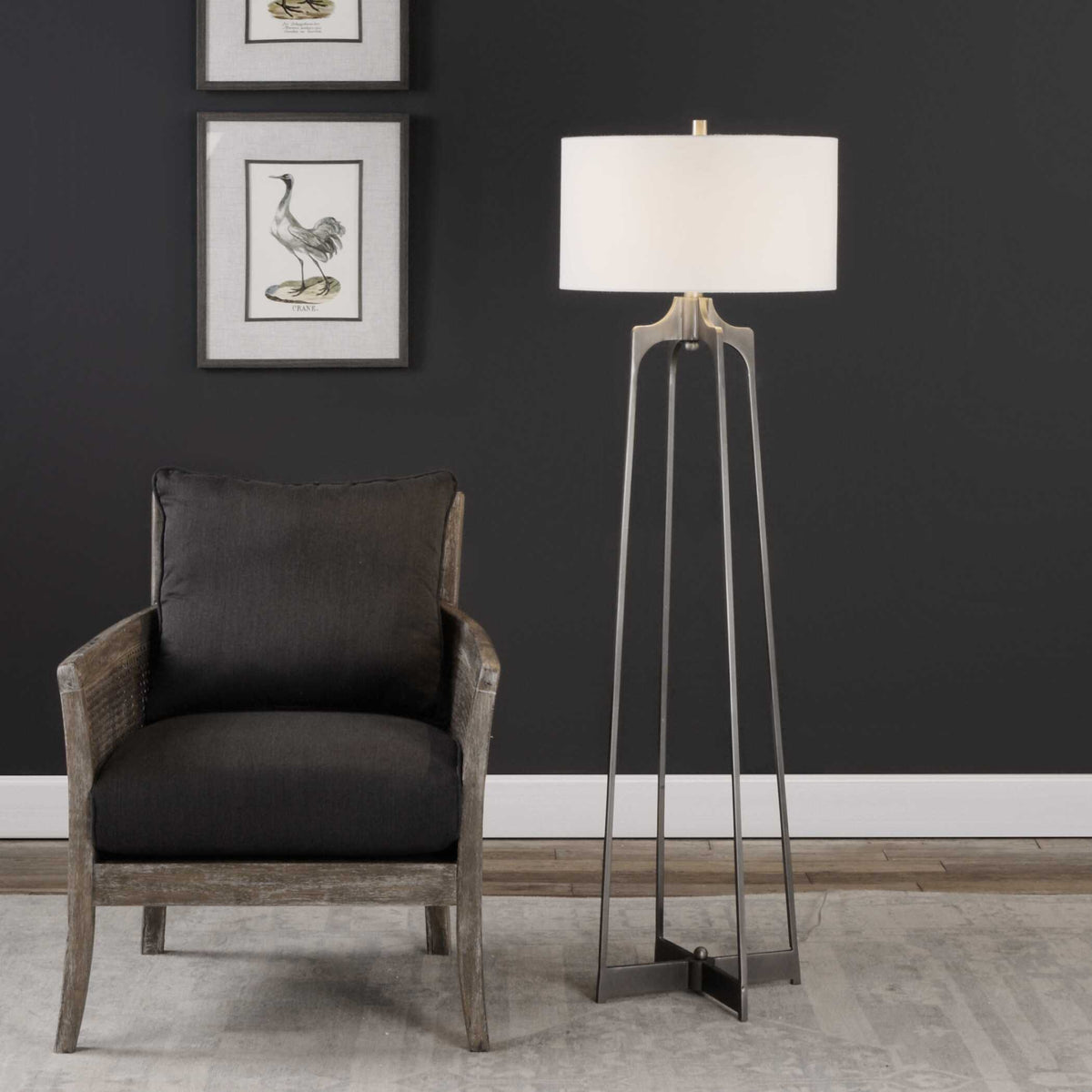 Adrian Silver Modern Floor Lamp - Ornate Home