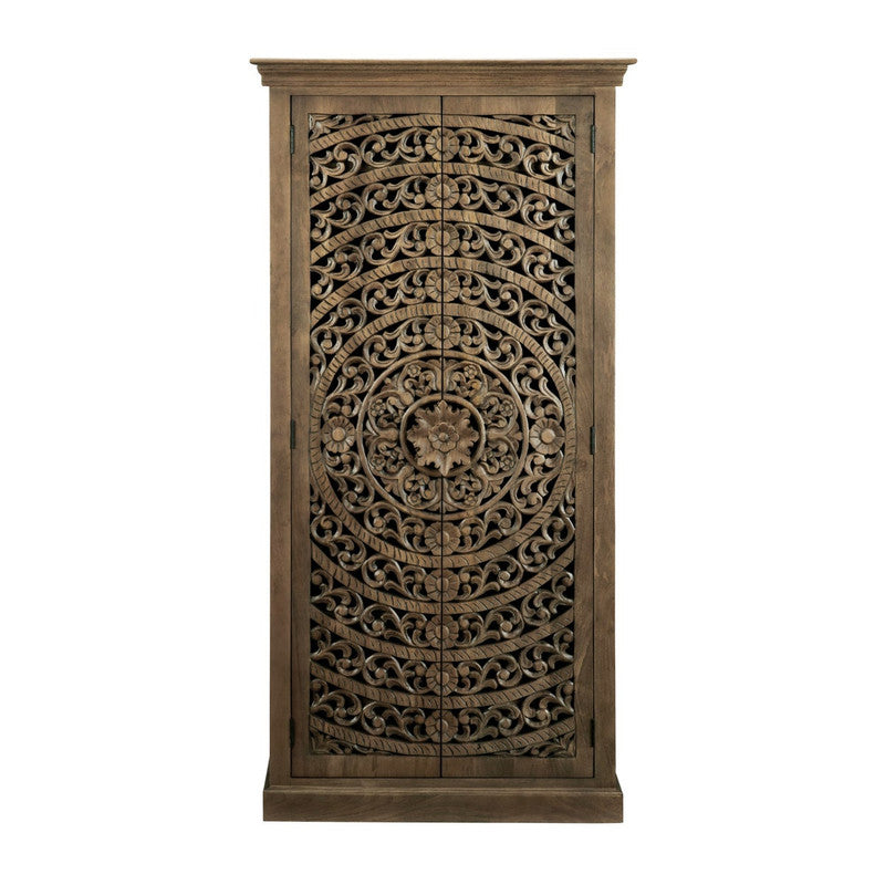 Adriana Brown Tall-Cabinet - Ornate Home