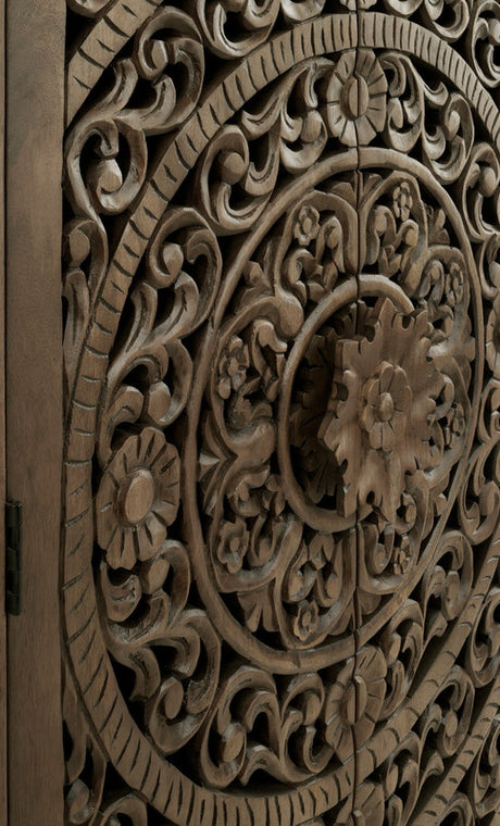 Adriana Brown Tall-Cabinet - Ornate Home