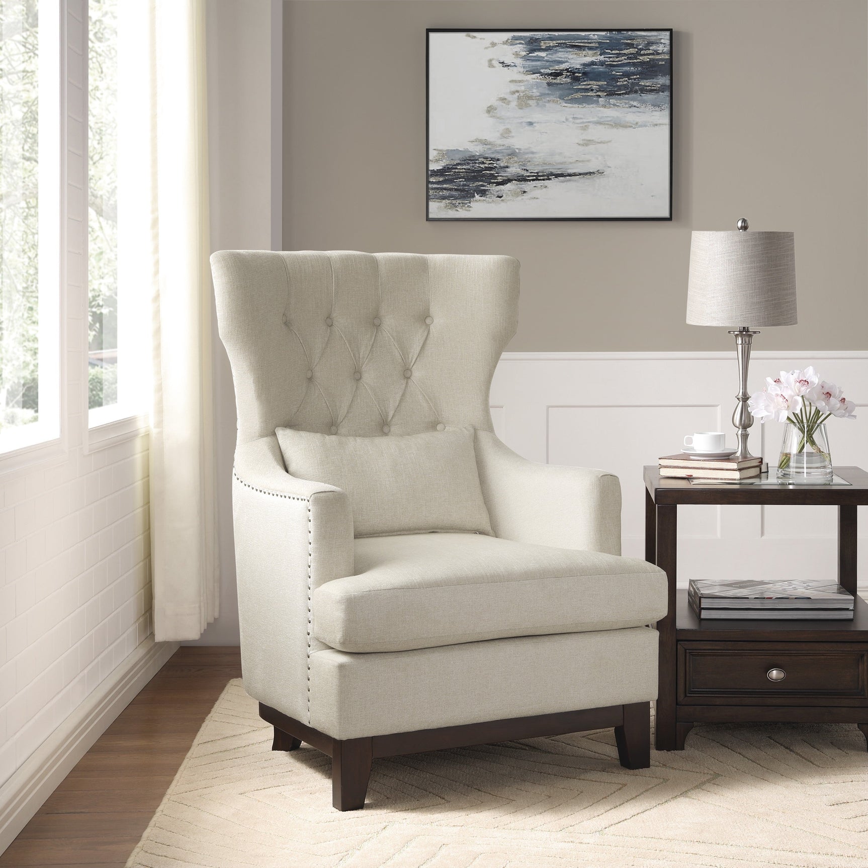 Adriano Beige Accent Chair - Ornate Home