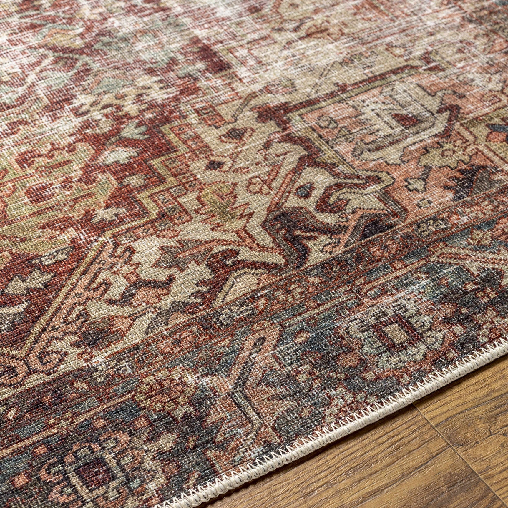 Adtugan Vintage Flat Pile Washable Rug - Ornate Home
