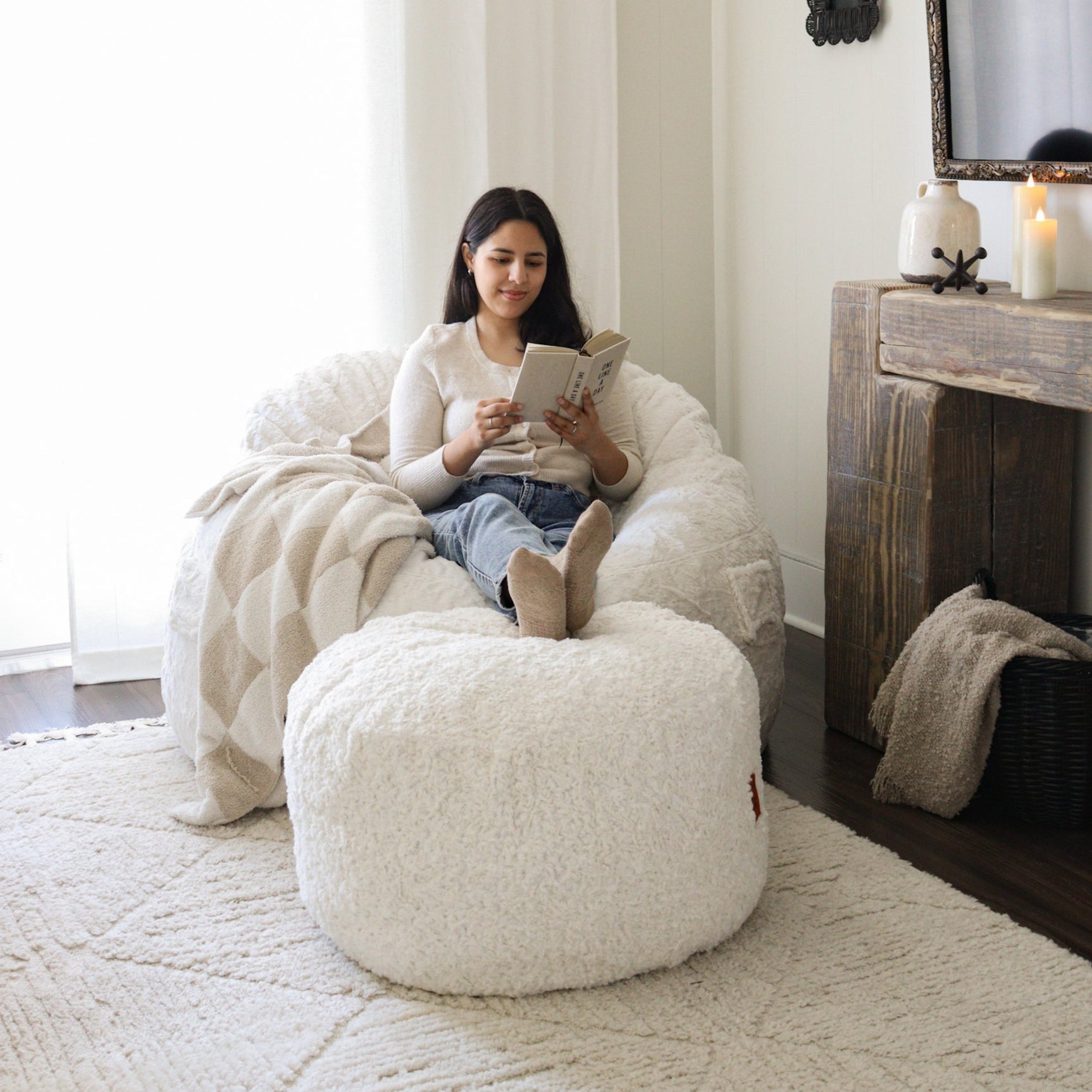 Adult Bean Bag Chair - Queen - NEST Faux Fur - Ornate Home