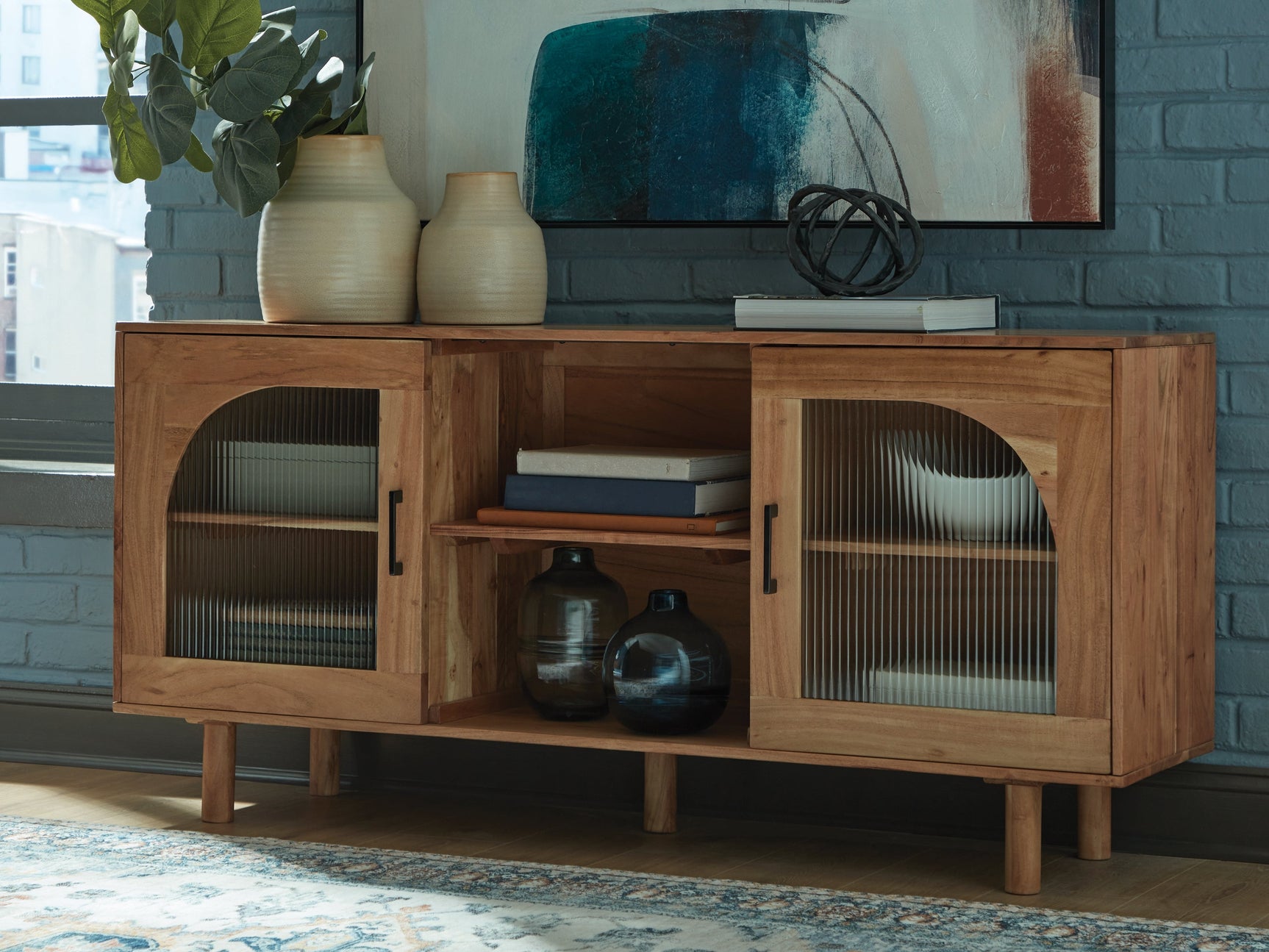 Adway Natural Brown Accent Cabinet (Online Special Price) - Ornate Home