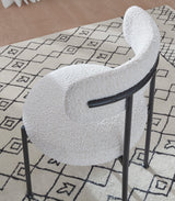 Aere Ivory/Black Boucle Upholstered Metal Leg Dining Chair (Set of 2) - Ornate Home