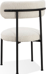 Aere Ivory/Black Boucle Upholstered Metal Leg Dining Chair (Set of 2) - Ornate Home