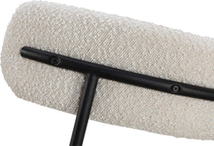 Aere Ivory/Black Boucle Upholstered Metal Leg Dining Chair (Set of 2) - Ornate Home