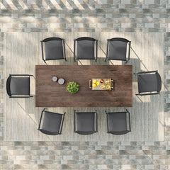 Aeris Charcoal 9-Piece Outdoor Patio Aluminum Dining Set - Ornate Home