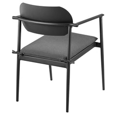 Aeris Charcoal Stackable Outdoor Patio Aluminum Dining Armchair (Set of 2) - Ornate Home