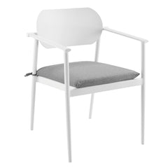 Aeris White Stackable Outdoor Patio Aluminum Dining Armchair (Set of 2) - Ornate Home