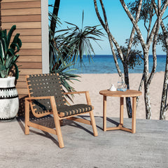 Aero Teak Taupe Grey Outdoor Woven Chat Armchair - Ornate Home