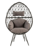 Aeven Light Gray & Black Patio Lounge Chair - Ornate Home