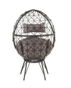 Aeven Light Gray & Black Patio Lounge Chair - Ornate Home