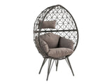 Aeven Light Gray & Black Patio Lounge Chair - Ornate Home