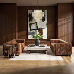Afeela Bronze Upholstered Sofa - Ornate Home
