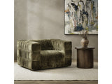 Afeela Fern Green Upholstered Swivel Chair - Ornate Home
