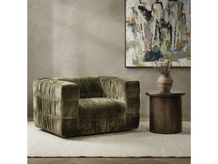 Afeela Fern Green Upholstered Swivel Chair - Ornate Home