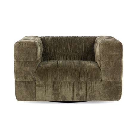 Afeela Fern Green Upholstered Swivel Chair - Ornate Home