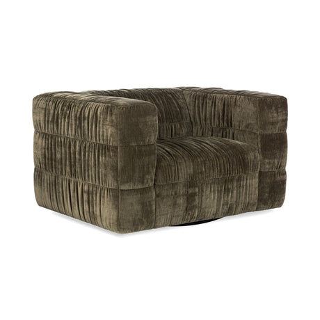 Afeela Fern Green Upholstered Swivel Chair - Ornate Home