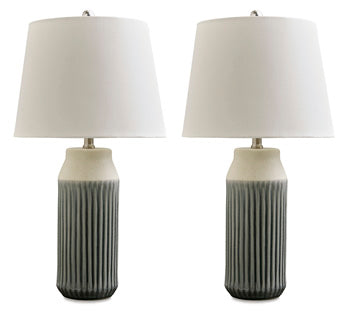 Afener Blue/Beige Table Lamp (Set of 2) (Online Special Price) - Ornate Home