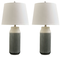Afener Blue/Beige Table Lamp (Set of 2) - Ornate Home