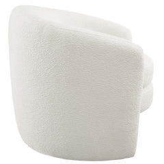 Affinity Cloud Upholstered Boucle Fabric Curved Back Armchair - Ornate Home