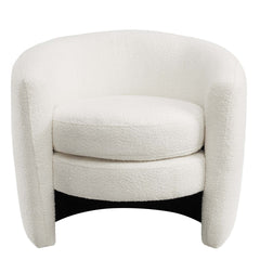 Affinity Cloud Upholstered Boucle Fabric Curved Back Armchair - Ornate Home