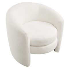 Affinity Cloud Upholstered Boucle Fabric Curved Back Armchair - Ornate Home