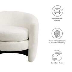 Affinity Cloud Upholstered Boucle Fabric Curved Back Armchair - Ornate Home