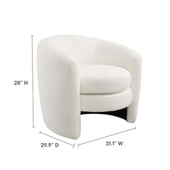 Affinity Cloud Upholstered Boucle Fabric Curved Back Armchair - Ornate Home
